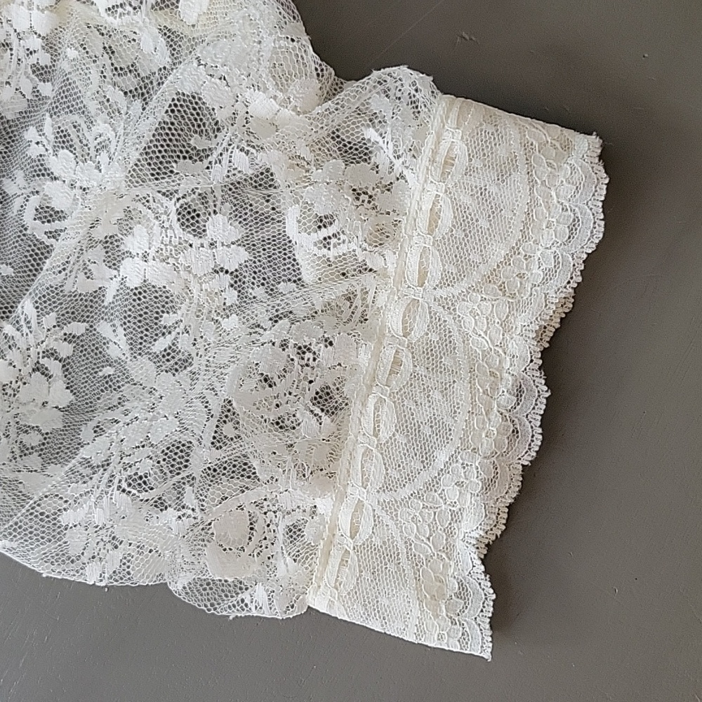 Vintage Lace Drop Waist Sheer Dress Nightgown Victorian Bridal Wedding Fairycore - Picture 11 of 14